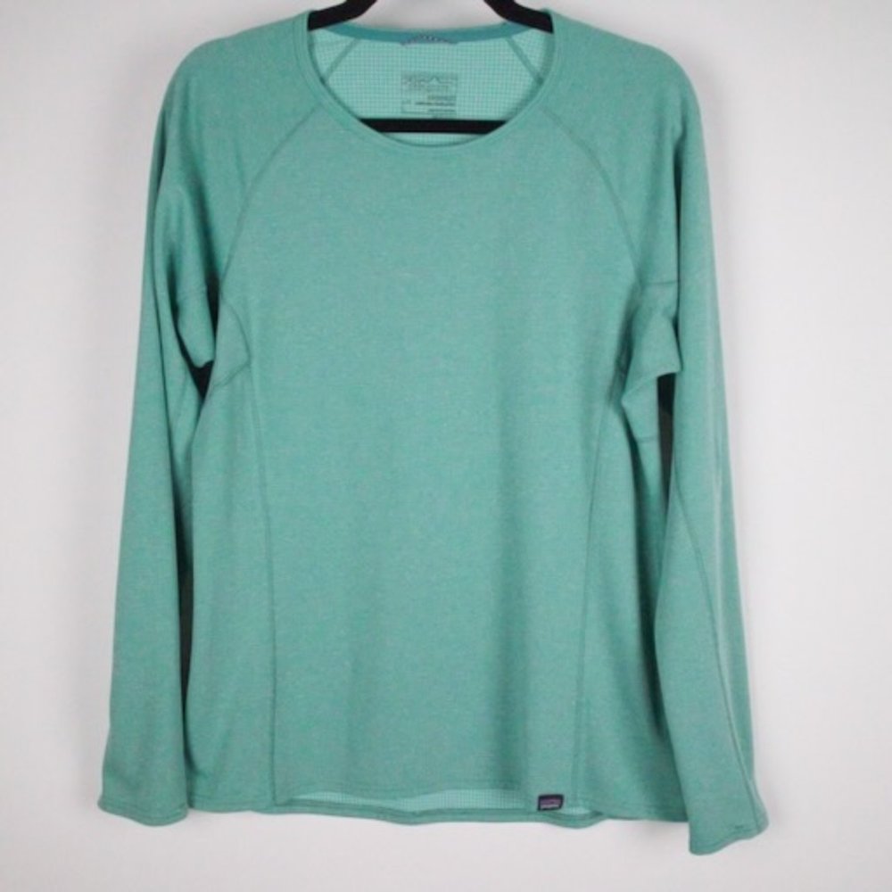 Patagonia Women's Polartec Capilene Midweight Crew | Vjosa Green | Size L